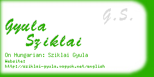 gyula sziklai business card